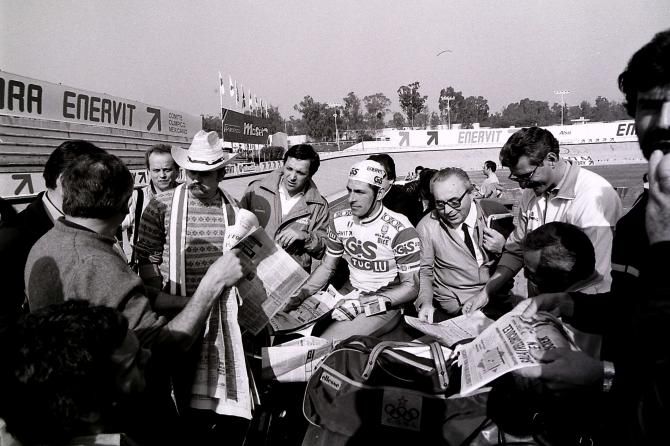 Moser gets ready to ride