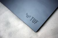 An Asus TUF Gaming A16 2025 on a white background, fit with an RTX 5050.