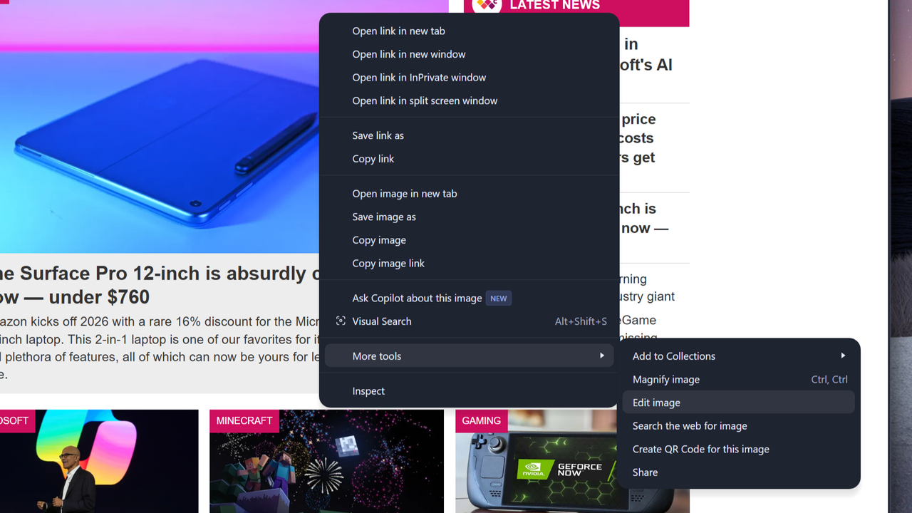 Microsoft Edge UI