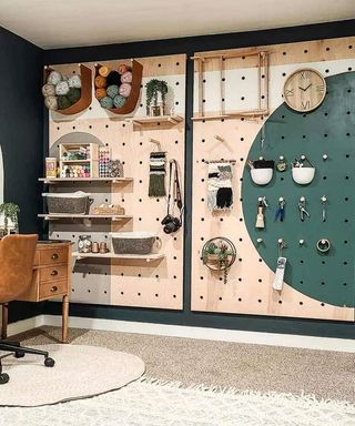 giant peg board customized for storage