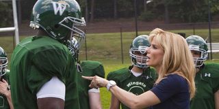 Sandra Bullock takes over as coach for Aaron Quinton in The Blind Side