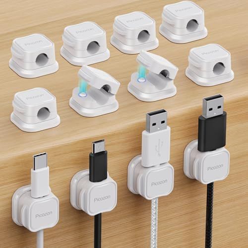 12 Pack Magnetic Cable Clip Organizer/Cord Holder