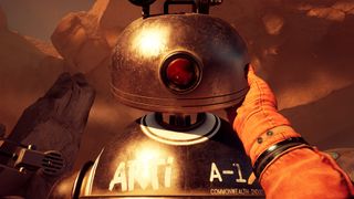 Screenshot from The Invincible showing a robot