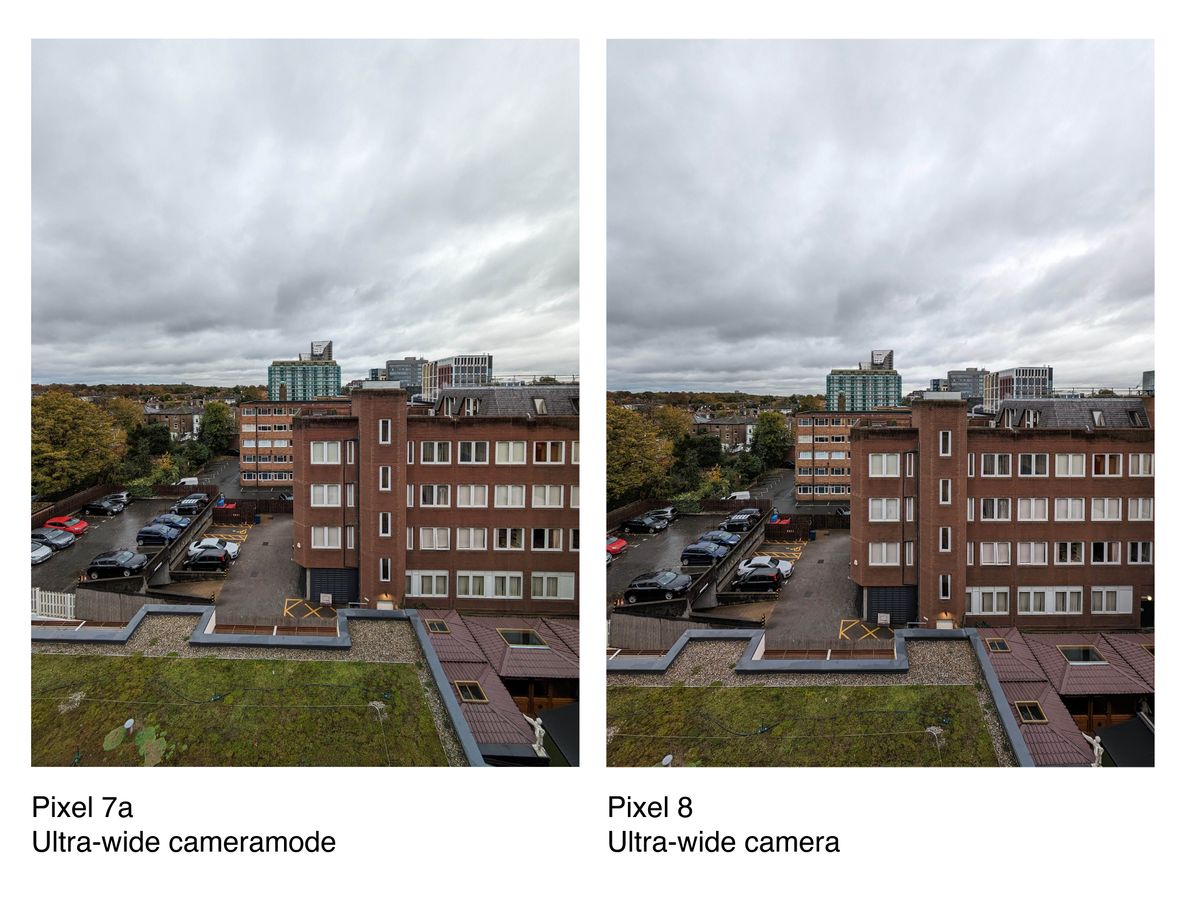 Comparison photos captured on the Google Pixel 7a and Pixel 8