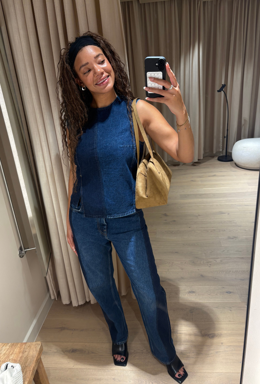 Two-Toned Wide-Leg Jeans