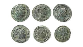 The coins found in the pot have inscriptions and designs on each side,