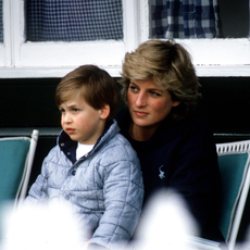 Princess Diana With Prince William Sitting On Her Lap At Polo.