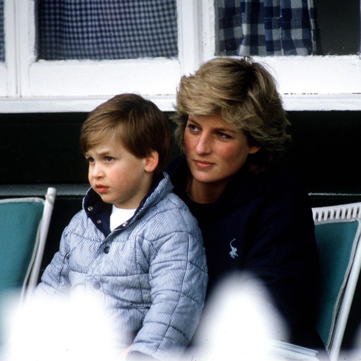 Princess Diana With Prince William Sitting On Her Lap At Polo. 