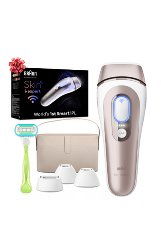 Braun Skin i·expert Smart IPL: At Home Alternative to Laser Hair Removal with 4 Caps and Vanity Case, PL7387