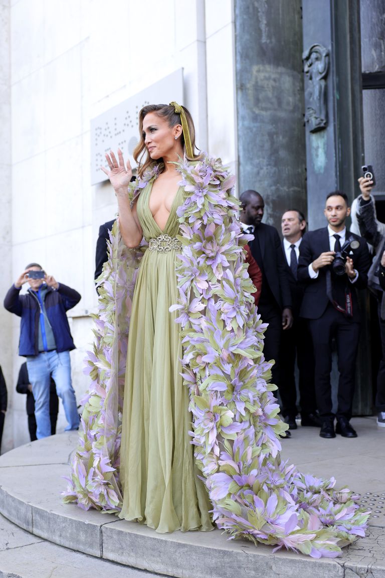 Jennifer Lopez Performs at Elie Saab's OvertheTop Runway Show in a
