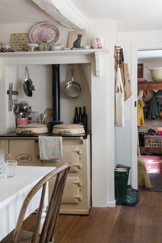 award-winning readers home view of kitchen through to boot room in a period home