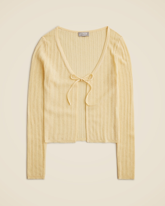 Featherweight Cashmere Tie-Front Cardigan