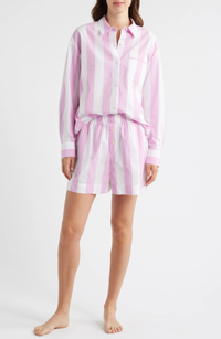 Oversize Stripe Cotton Short Pajamas