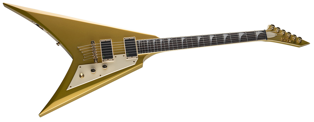 The LTD Kirk Hammett Signature KH-V, an asymmetric V-shaped electro built for shredding