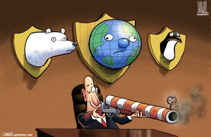 Editorial cartoon World climate change pollution&nbsp;