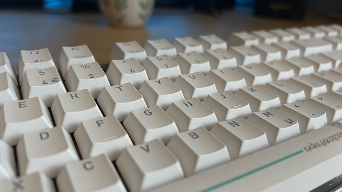 Close up on keycaps of Cherry XTRFY MX 8.2 Pro TMR Wireless gaming keyboard