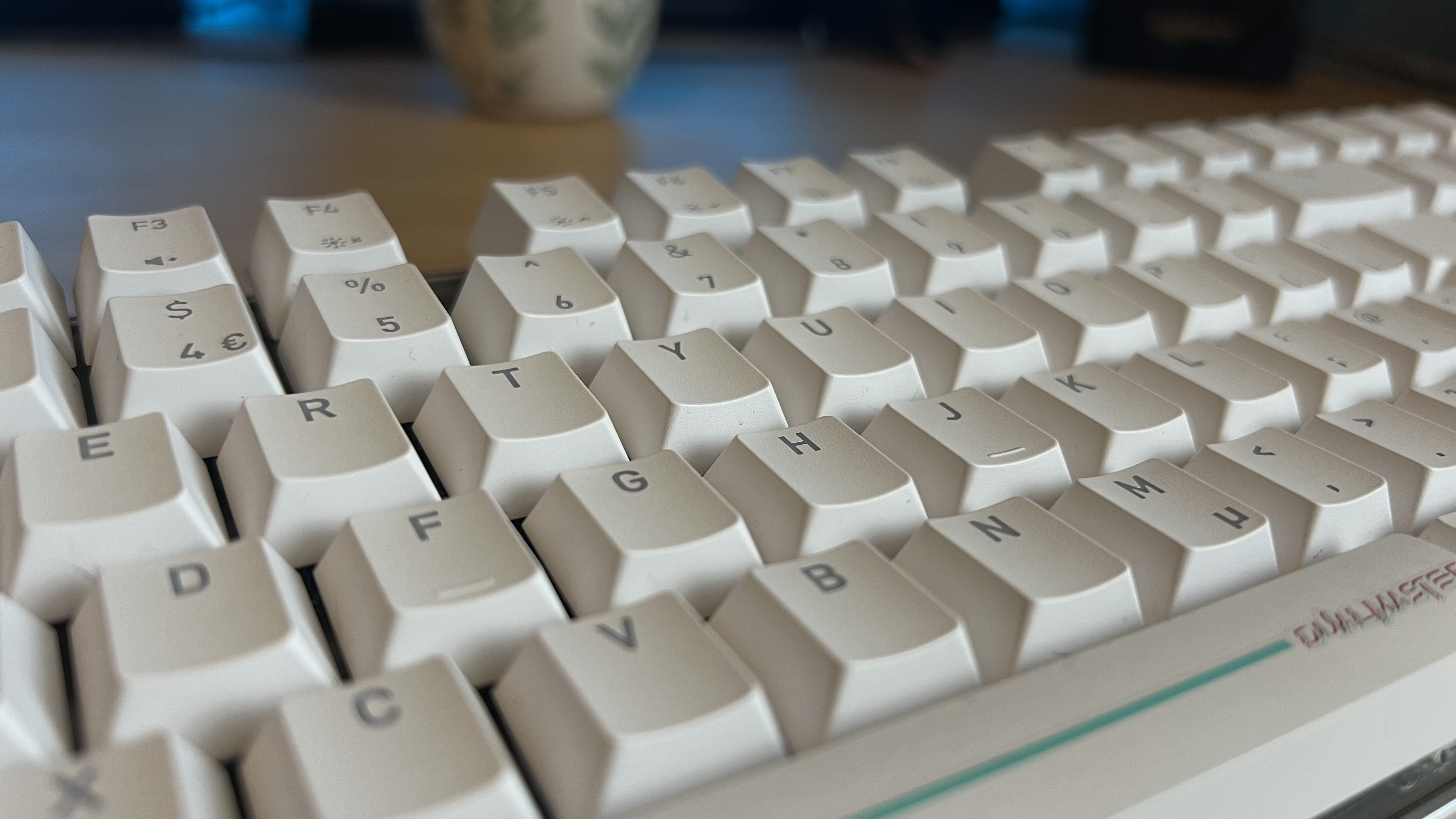 Close up on keycaps of Cherry XTRFY MX 8.2 Pro TMR Wireless gaming keyboard