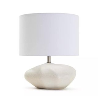 White abstract shape lamp base with shade