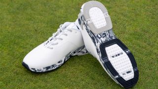 G/FORE MG4+ golf shoes in white and camo