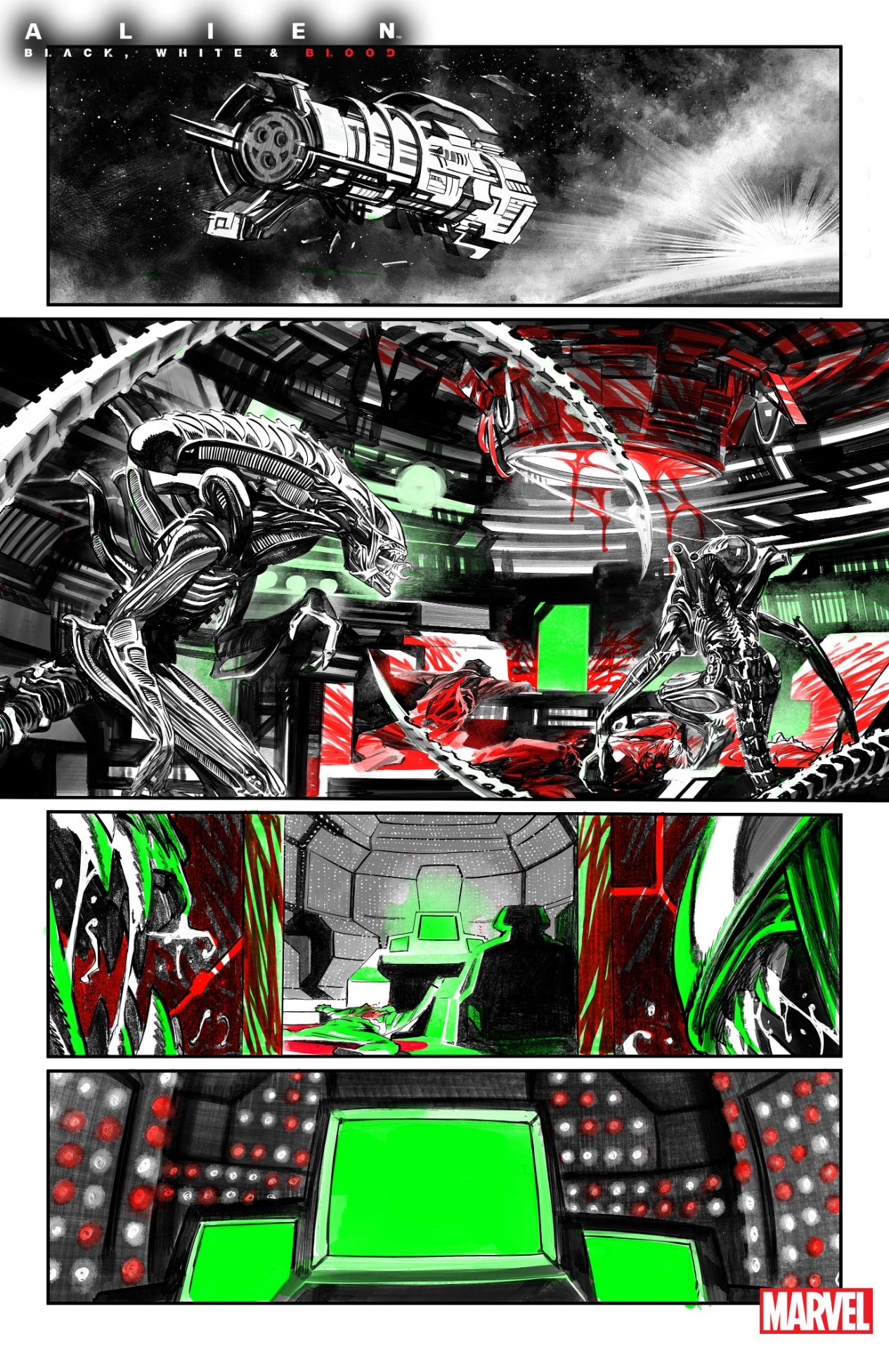 Alien: Black, White, &amp; Blood #1 interior art