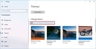 Open themes on Microsoft Store