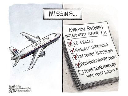 Editorial cartoon Malaysia flight 370