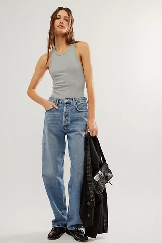 Agolde Fran Low-Slung Straight Jeans