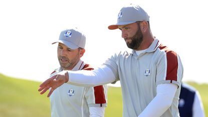 Sergio Garcia and Jon Rahm at the 2021 Ryder Cup