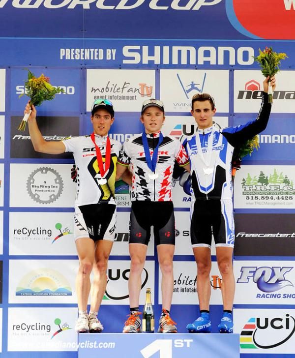 U23 podium: Patrik Gallati, Mathias Fl