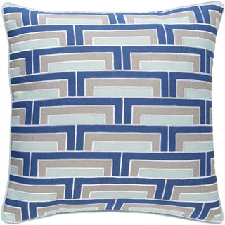 Mod Steps Geometric Linen Pillow Cover