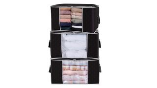 Lifewit black stackable storage bins