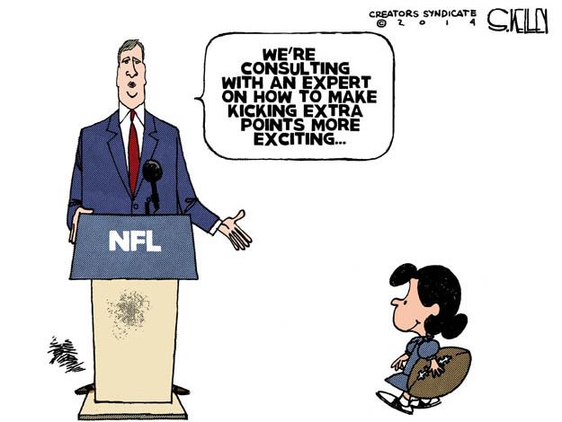 Editorial cartoon NFL kickers