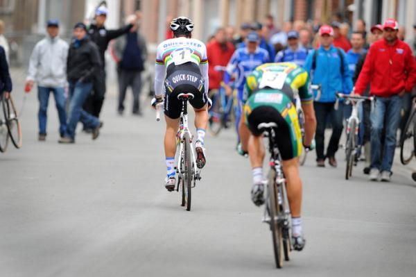 Sven Nys (Landbouwkrediet) dejected after losing the sprint to Stybar