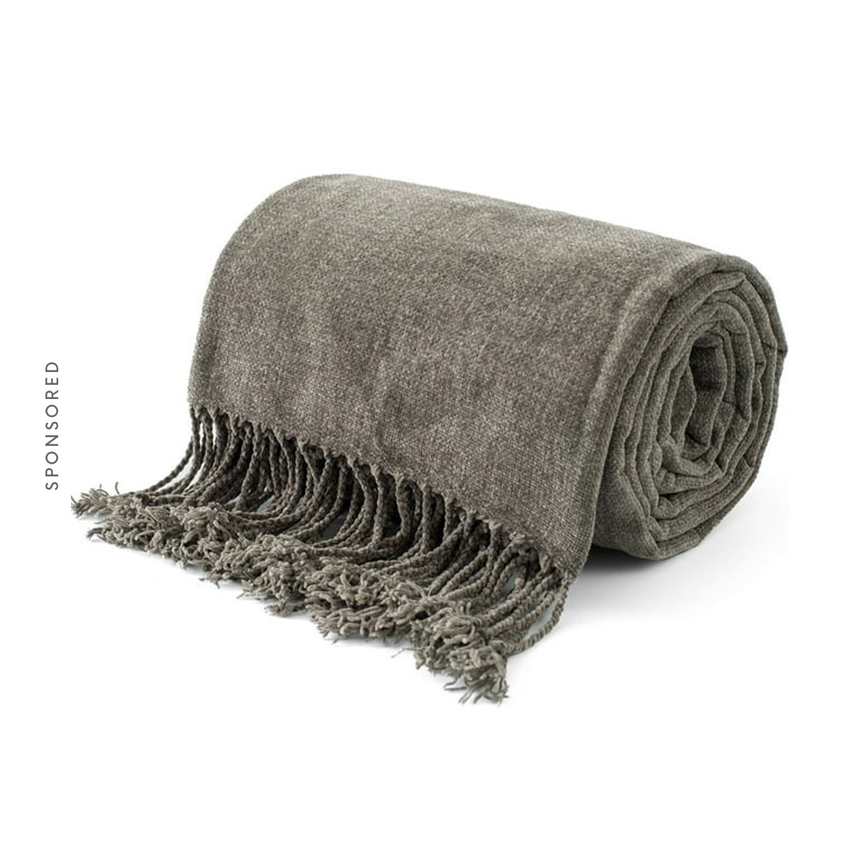 VERAMUSE, Veramuse Chenille Throw Blanket for Couch 55"x75" Lightweight Grey Green Throws for Bed and Sofa