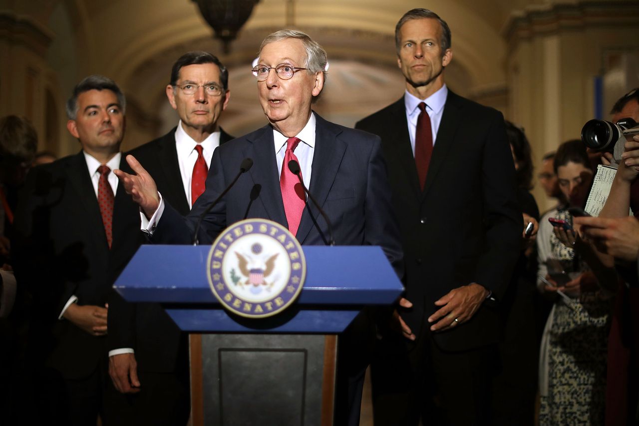 Sen. Mitch McConnell and other Republican senators.