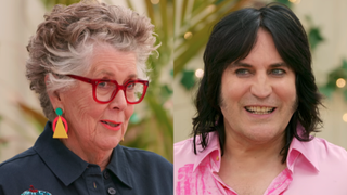 Prue Leith and Noel Fielding on the Great British Bake Off Collection 13 finale (from 2025) 