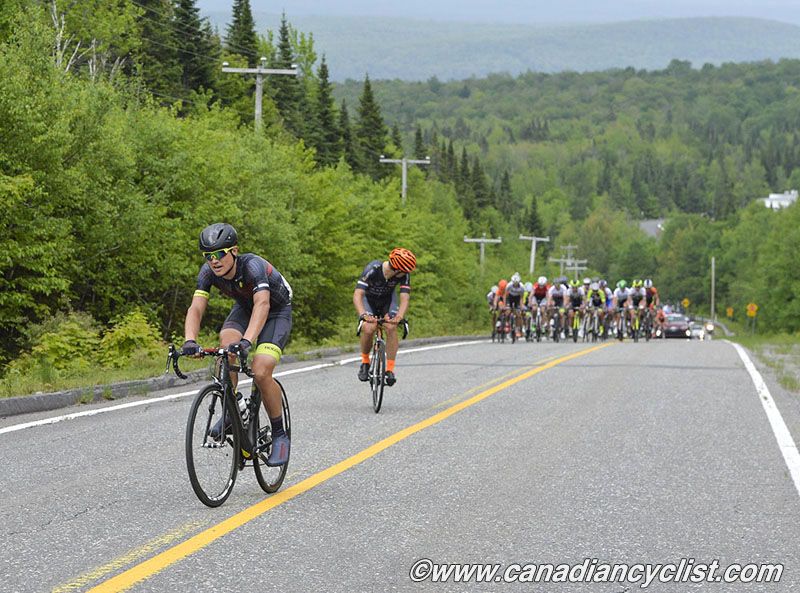 Carpenter and Boivin about to be caught on Mont Megantic climb