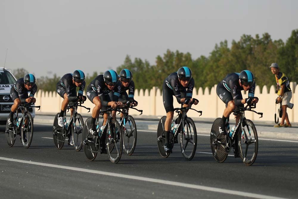 Team sky in action