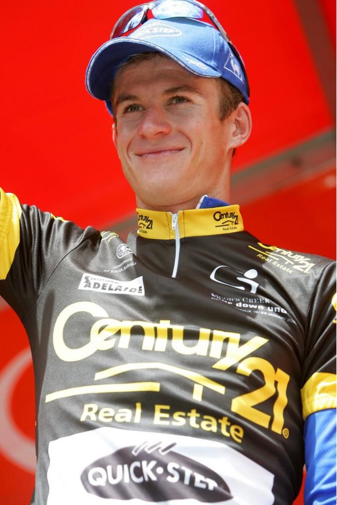 Michael Rogers enjoys a trip to the podium