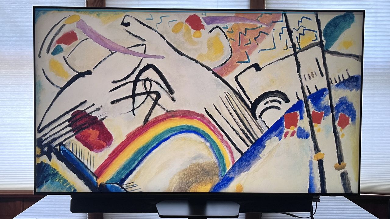 Samsung QN90F showing image of Kandinsky artwork