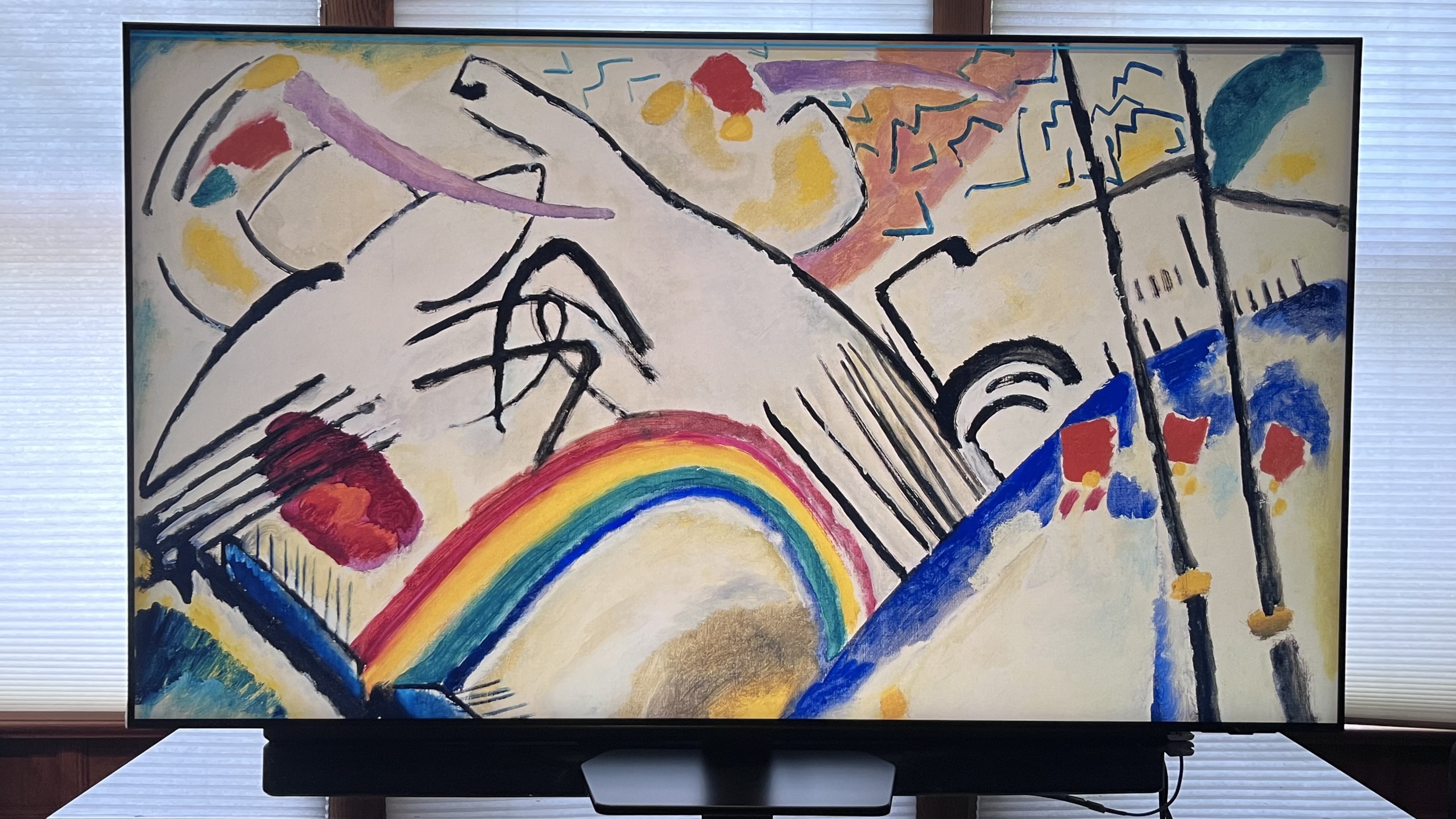 Samsung QN90F showing image of Kandinsky artwork