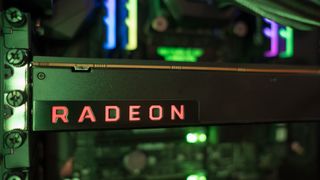 Image of an AMD Radeon GPU inside a PC