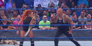 Becky Lynch and The Rock on Friday Night SmackDown