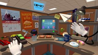 An official screenshot of the office level in Job Simulator for Meta Quest