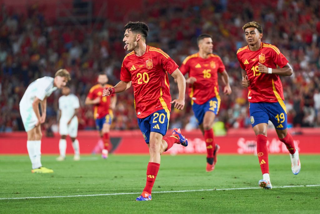 Who is Pedri&#039;s girlfriend? Spain Euro 2024 squad Pedri of Spain celebrates scoring his team´s first goal during the international friendly match between Spain and Northern Ireland at Estadi de Son Moix on June 08, 2024 in Mallorca, Spain. (Photo by Rafa Babot/Getty Images)