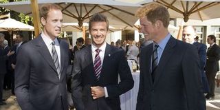 David Beckham with Princes William and Harry