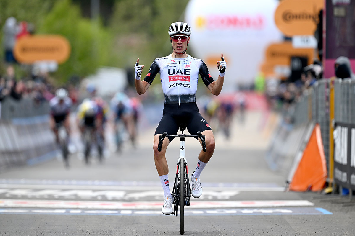 Giro d'Italia 2025: Juan Ayuso of UAE Team Emirates-XRG celebrates victory on stage 7