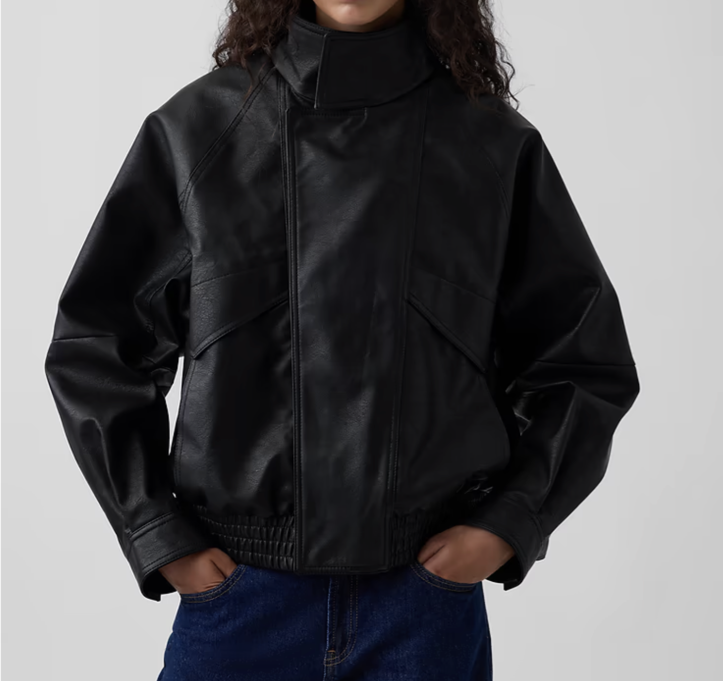 Gap, Vegan Leather Oversized Bomber Jacket (Was $198)