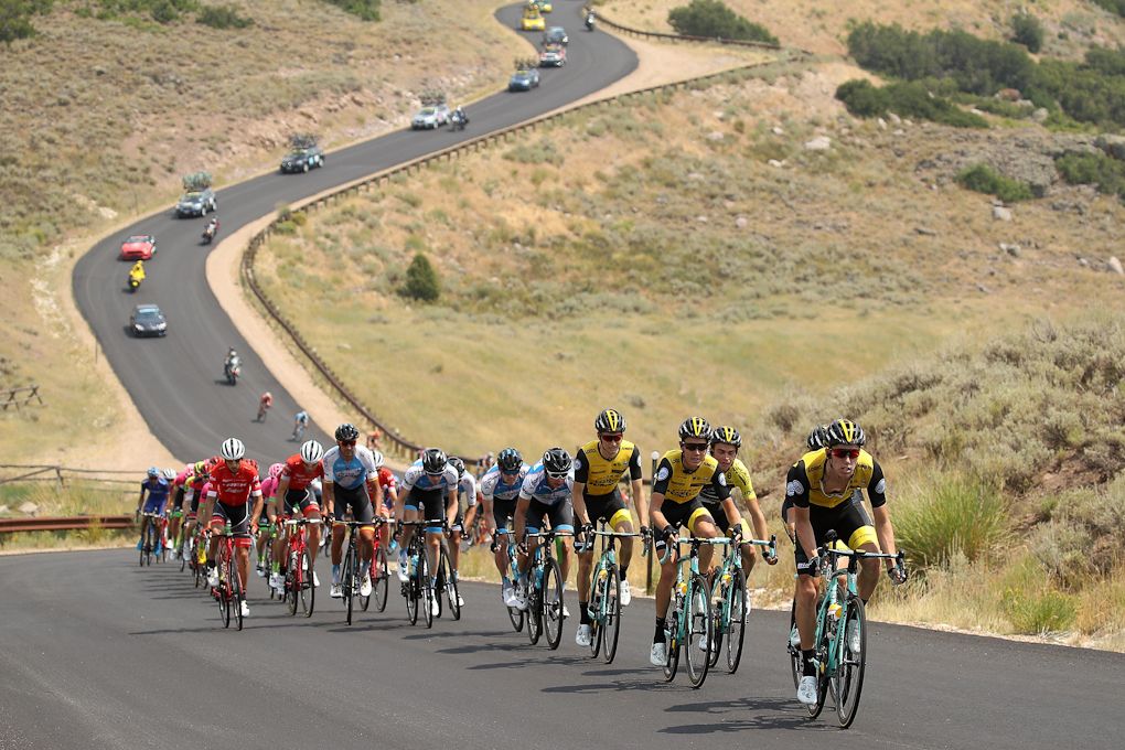 Jumbo-Visma leads the bunch on the final day in Utah