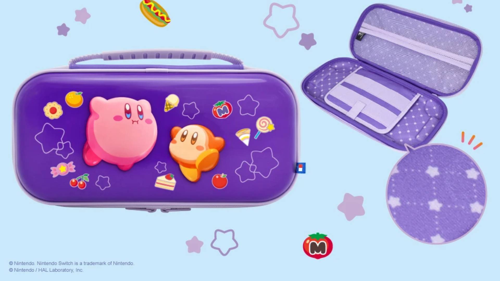 Official Hori Europe marketing image of the Kirby and Waddle Dee Vault Switch 2 case.